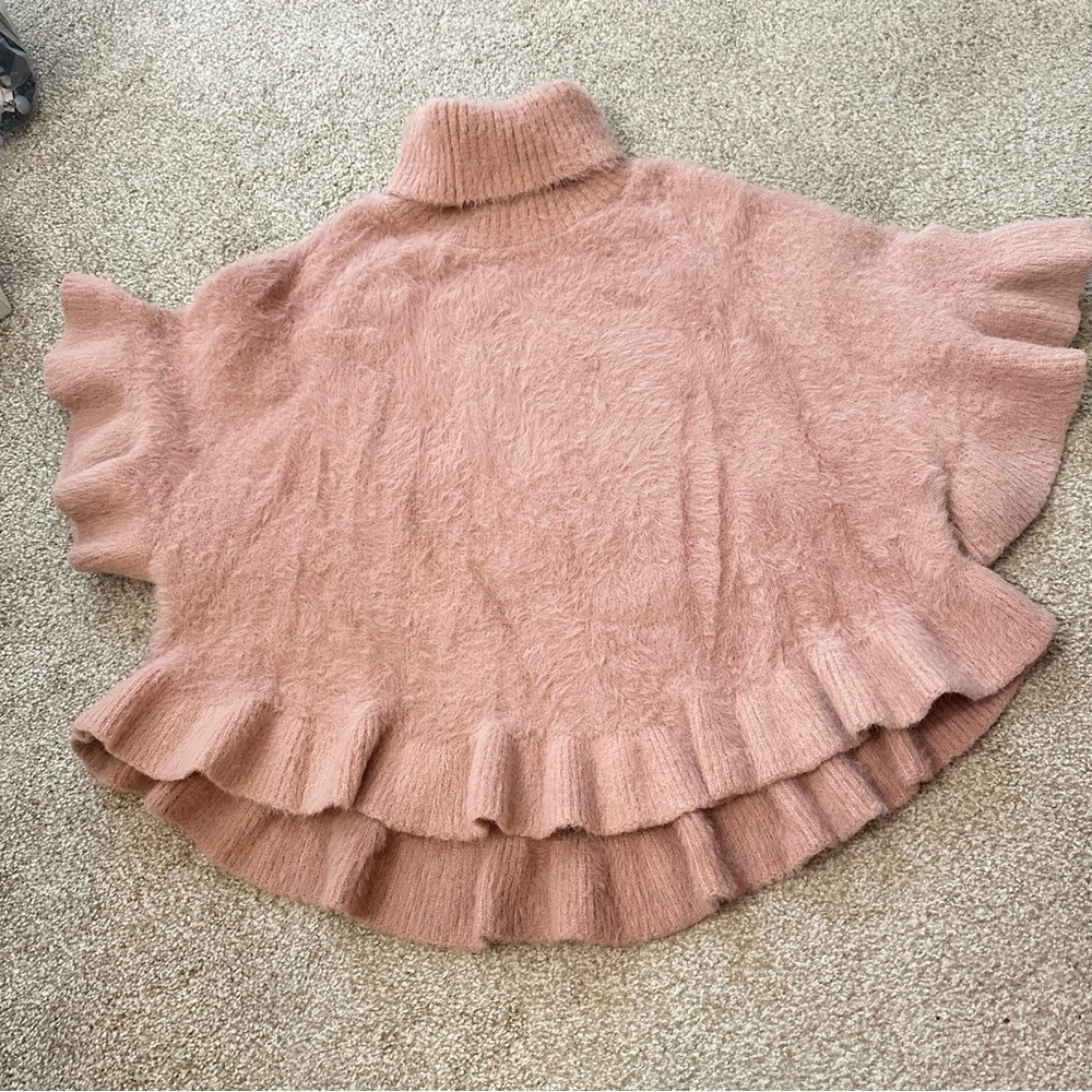 Anthropologie poncho - OS light pink